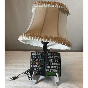 Vintage Wall Lamp Psalm 23 The Lord Is My Shepherd Cast Iron Religious